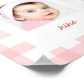 ストロベリーファースト誕生日ピンクマイルストーン12写真 ポスター (角)