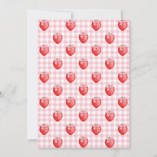 ストロベリーファースト誕生日フォト招待状 招待状 (裏面)