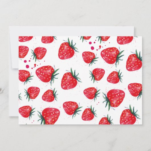 ストロベリーファースト誕生日フォト招待状 招待状 (裏面)