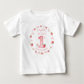 ストロベリーファースト誕生日ベビー ベビーTシャツ (正面)