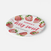 ストロベリーファースト誕生日ベリースイーツ ペーパープレート (アングル)