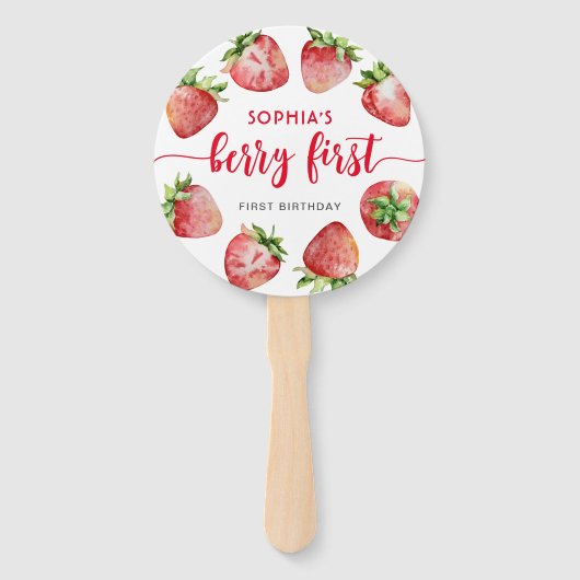 ストロベリーファースト誕生日ベリースイートフォト ハンドファン (正面)