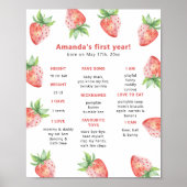 ストロベリーファースト誕生日マイルストーン誕生日 ポスター (正面)