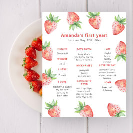 ストロベリーファースト誕生日マイルストーン誕生日 ポスター