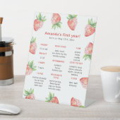 ストロベリーファースト誕生日マイルストーン誕生日 台座サイン (インサイチュ)
