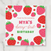 ストロベリーファースト誕生日メッセージカード フェイバータグ (正面)