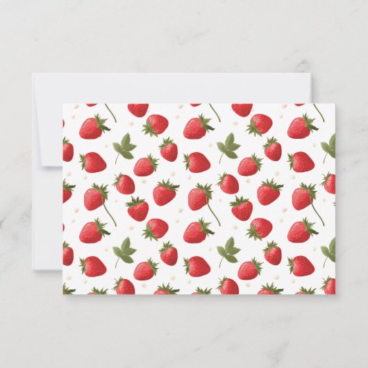 ストロベリーファースト誕生日レトロ写真 サンキューカード (裏面)