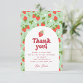 ストロベリーファースト誕生日写真 サンキューカード (スタンド正面)