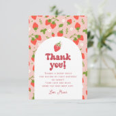 ストロベリーファースト誕生日写真 サンキューカード (スタンド正面)