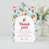 ストロベリーファースト誕生日写真 サンキューカード (スタンド正面)