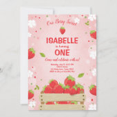 ストロベリーファースト誕生日招待状サマーフルーツ 招待状 (正面)