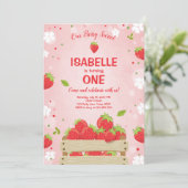 ストロベリーファースト誕生日招待状サマーフルーツ 招待状 (スタンド正面)