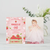 ストロベリーファースト誕生日招待状サマーフルーツ 招待状 (スタンド正面)