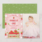 ストロベリーファースト誕生日招待状サマーフルーツ 招待状 (正面/裏面)