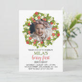 ストロベリーファースト誕生日招待状ベリースイーツ 招待状 (スタンド正面)