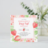 ストロベリーファースト誕生日招待状 招待状 (スタンド正面)