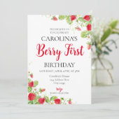 ストロベリーファースト誕生日招待状 招待状 (スタンド正面)