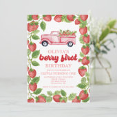 ストロベリーファースト誕生日招待状 招待状 (スタンド正面)