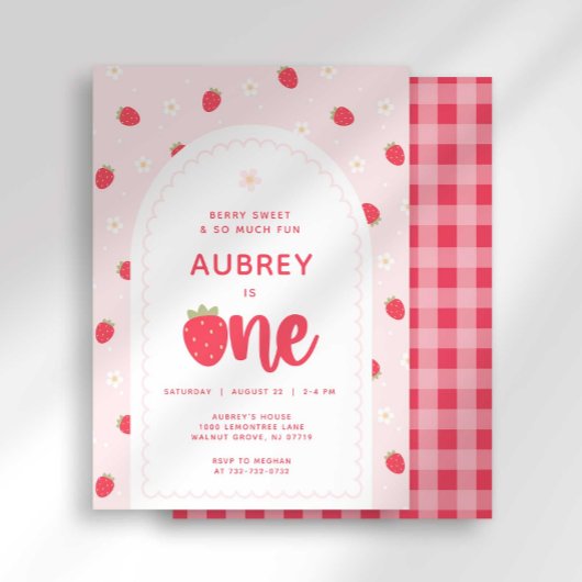 ストロベリーファースト誕生日招待状 招待状