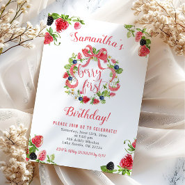ストロベリーファースト誕生日招待状 招待状