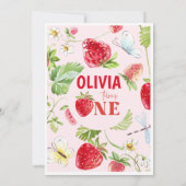 ストロベリーファースト誕生日招待状 招待状 (裏面)