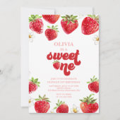 ストロベリーファースト誕生日招待状 招待状 (正面)
