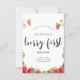 ストロベリーファースト誕生日招待状 招待状