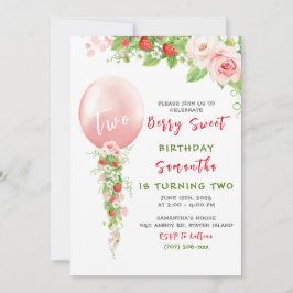 ストロベリーファースト誕生日招待状 招待状