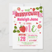 ストロベリーファースト誕生日招待状- ONE 招待状 (正面)