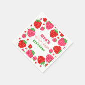 ストロベリーファースト誕生日紙ナプキンス スタンダードカクテルナプキン (角)