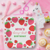 ストロベリーファースト誕生日紙プレート ペーパープレート (パーティー)