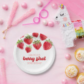 ストロベリーファースト誕生日紙プレート ペーパープレート (パーティー)