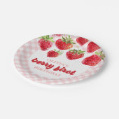 ストロベリーファースト誕生日紙プレート ペーパープレート (アングル)