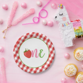 ストロベリーファースト誕生日紙プレート- ONE ペーパープレート