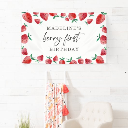 ストロベリーファースト誕生日1stベリースイートバックドロップ 横断幕 (インサイチュ)