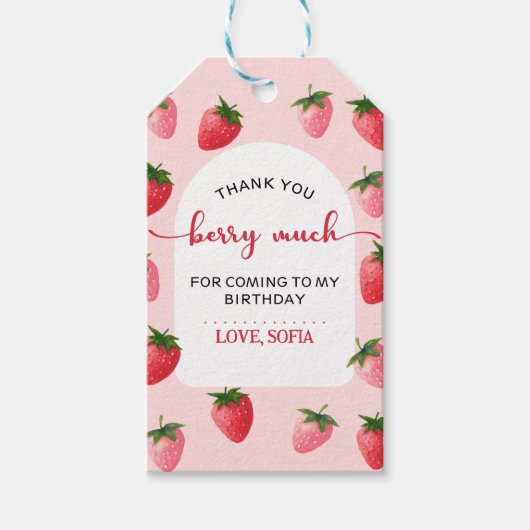 ストロベリーファースト誕生日 ギフトタグ (正面)