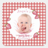 ストロベリーファースト誕生日 スクエアシール (正面)