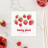 ストロベリーファースト誕生日 スタンダードカクテルナプキン (インサイチュ)
