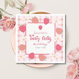 ストロベリーファースト誕生日 スタンダードカクテルナプキン