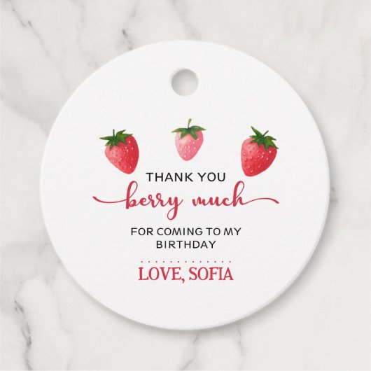 ストロベリーファースト誕生日 フェイバータグ (正面)