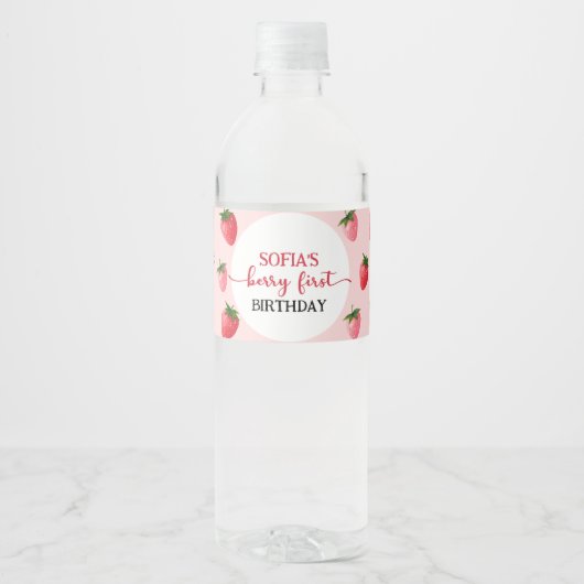 ストロベリーファースト誕生日 ペットボトルラベル (正面)
