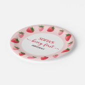 ストロベリーファースト誕生日 ペーパープレート (アングル)