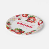 ストロベリーファースト誕生日 ペーパープレート (アングル)