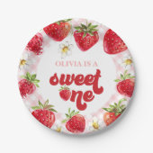 ストロベリーファースト誕生日 ペーパープレート (正面)
