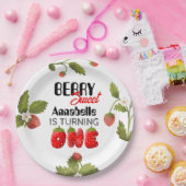 ストロベリーファースト誕生日 ペーパープレート (パーティー)