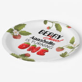 ストロベリーファースト誕生日 ペーパープレート (アングル)