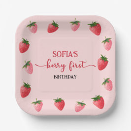 ストロベリーファースト誕生日 ペーパープレート