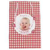 ストロベリーファースト誕生日 ミディアムペーパーバッグ (正面)