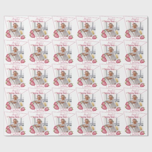 ストロベリーファースト誕生日 ラッピングペーパー (フラット)