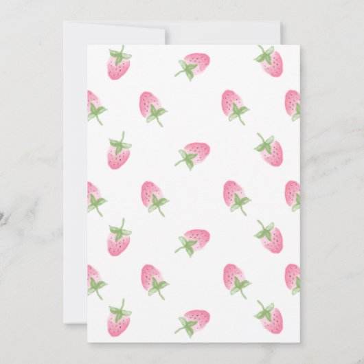 ストロベリーファースト誕生日 招待状 (裏面)